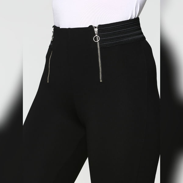 BESTSELLER CLOTHING Black High Rise Silver Zip Detail Elasticated Waist Skinny Fit Leggings
BESTSELLER CLOTHING Black High Rise Silver Zip Detail Elasticated Waist Skinny Fit Leggings