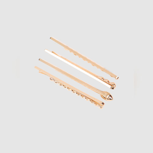 ONLY Golden Pack of 4 Hair Clips