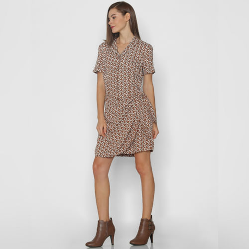 

ONLY Brown All Over Print Shirt Dress