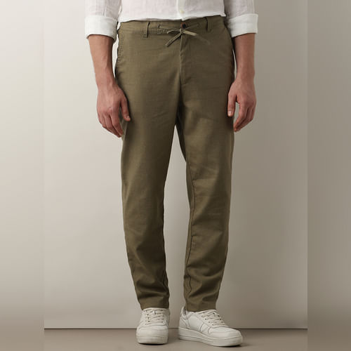 

SELECTED HOMME Dark Green Mid Rise Casual Pants