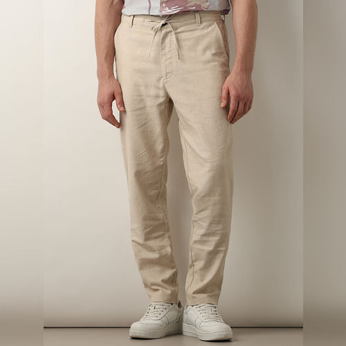 

SELECTED HOMME Beige Mid Rise Casual Pants