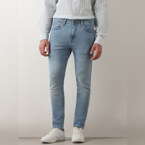 

SELECTED HOMME Blue Mid Rise Leon Slim Fit Jeans