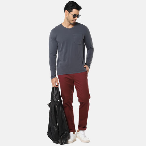 

Red Slim Fit Chinos