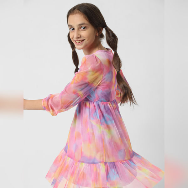 VERO MODA Girls GIRL Pink Tie & Dye Fit & Flare Dress, Short Sleeves, Round Neck
VERO MODA Girls GIRL Pink Tie & Dye Fit & Flare Dress, Short Sleeves, Round Neck