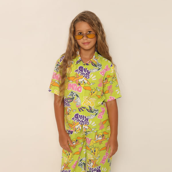 VERO MODA Girls Looney Tunes Green Printed Co-ord Set Shirt, Short Sleeves, Collared
VERO MODA Girls Looney Tunes Green Printed Co-ord Set Shirt, Short Sleeves, Collared