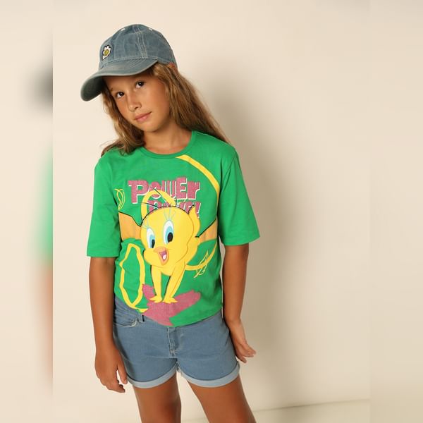 VERO MODA Girls Looney Tunes Green Tweety Print T-shirt, Short Sleeves, Round Neck
VERO MODA Girls Looney Tunes Green Tweety Print T-shirt, Short Sleeves, Round Neck