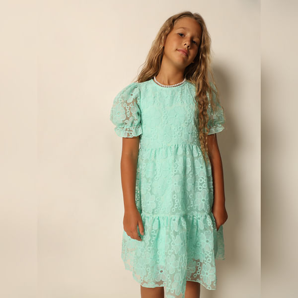 VERO MODA Girls Girls Blue Embroidered Fit & Flare Dress, Short Sleeves, Round Neck
VERO MODA Girls Girls Blue Embroidered Fit & Flare Dress, Short Sleeves, Round Neck