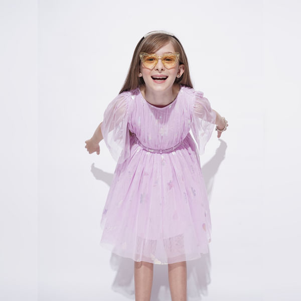 VERO MODA Girls Girls Lilac Mesh Fit & Flare Dress, Short Sleeves, Round Neck
VERO MODA Girls Girls Lilac Mesh Fit & Flare Dress, Short Sleeves, Round Neck