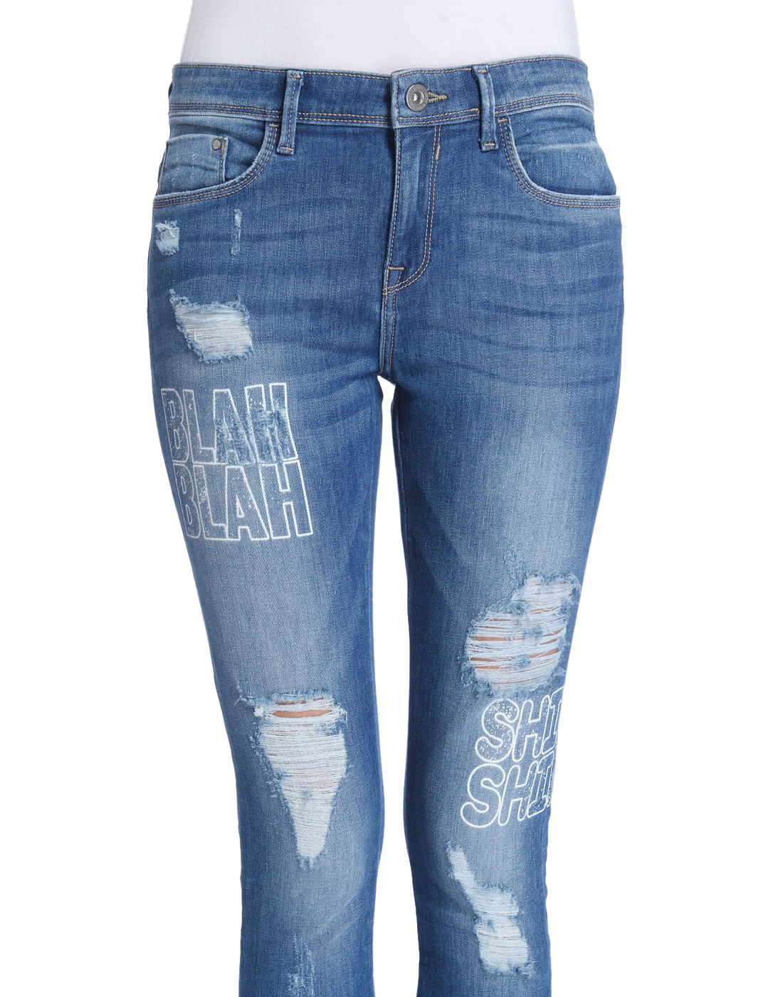 graphic skinny jeans