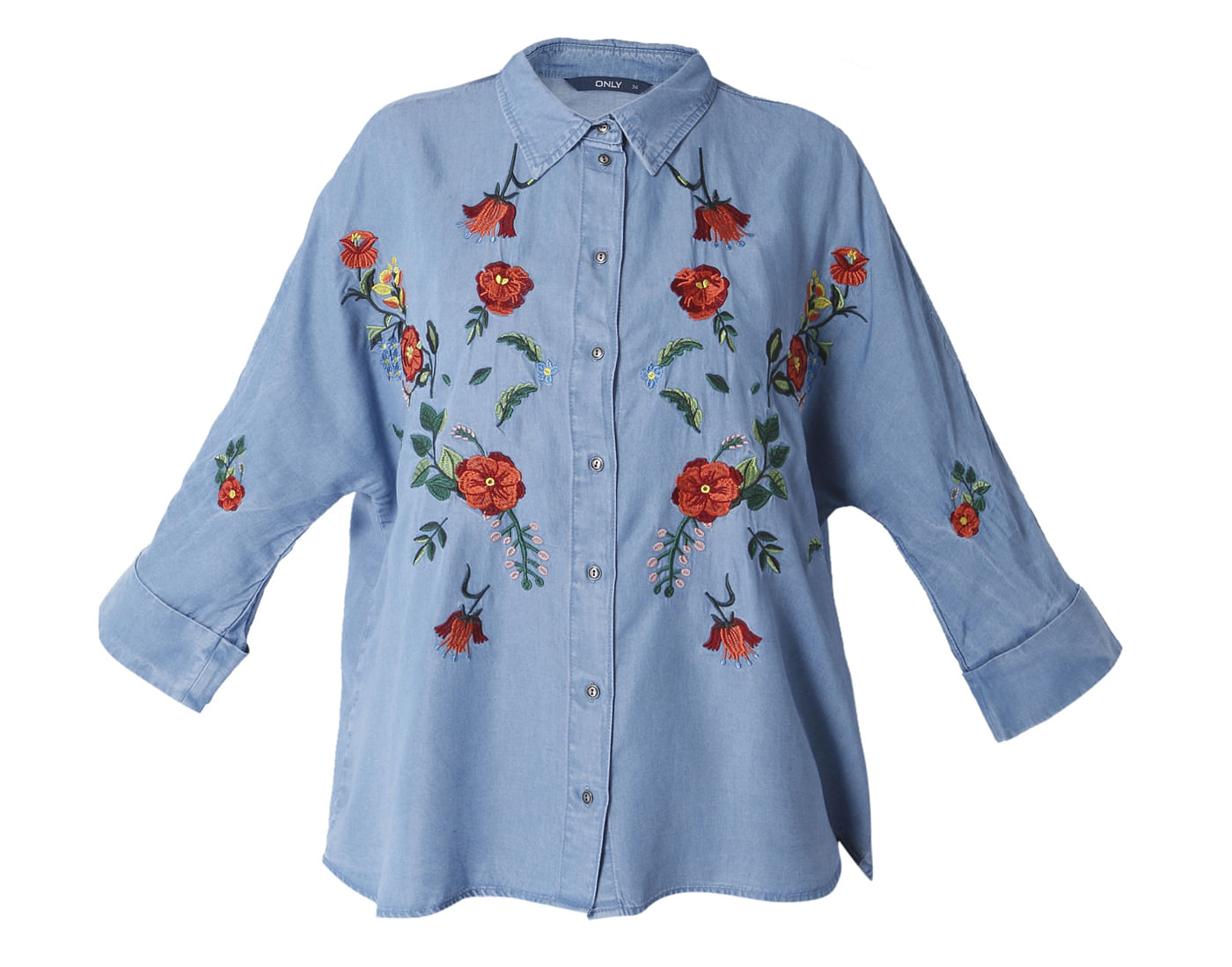 floral denim shirt