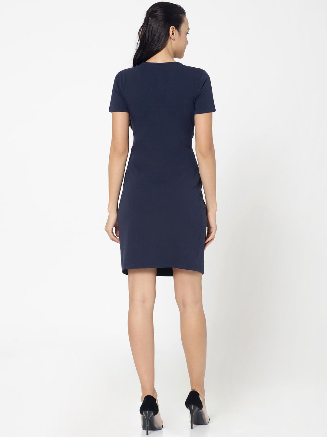 dark blue shift dress