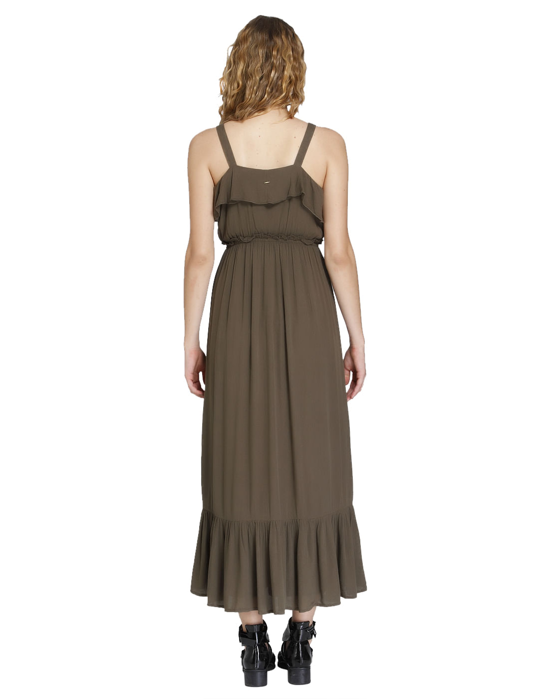 army green maxi dress