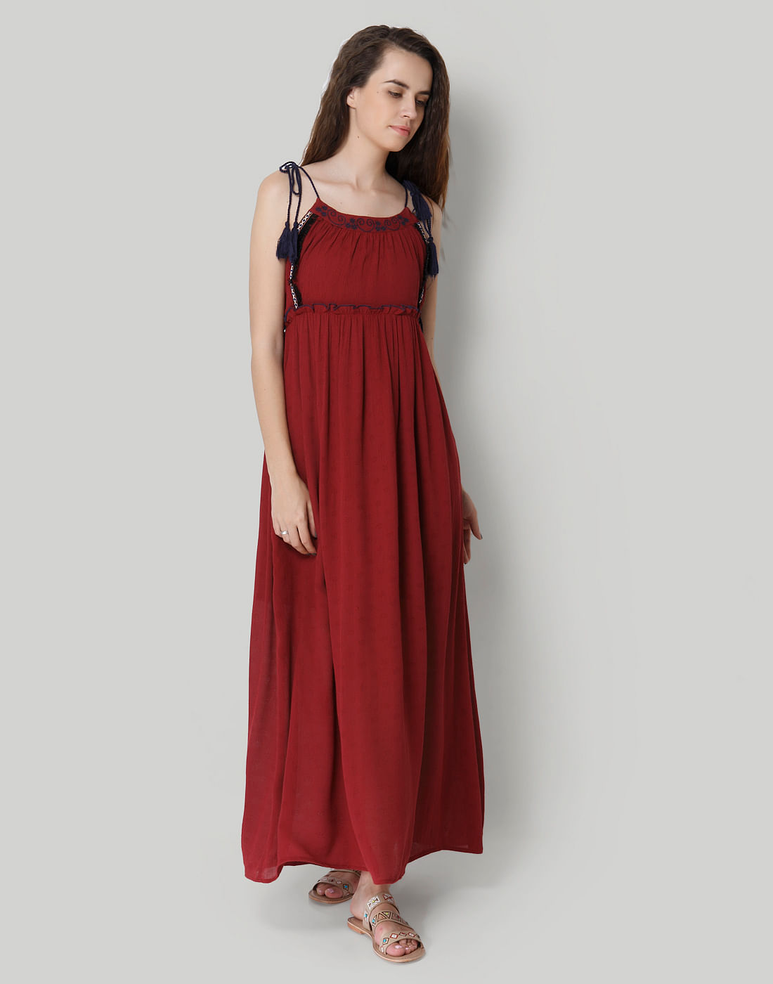 girls red maxi dress