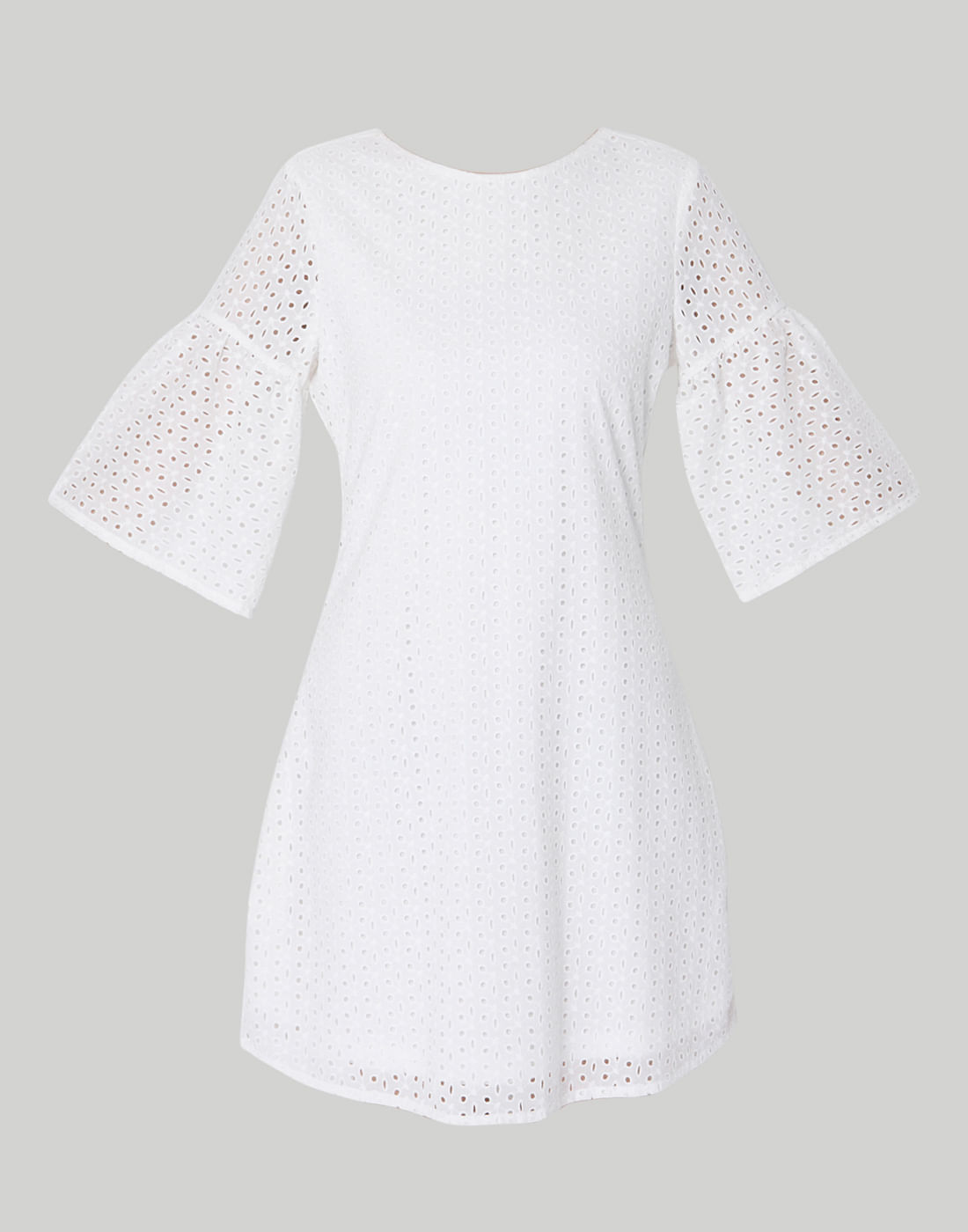 white cutwork dress