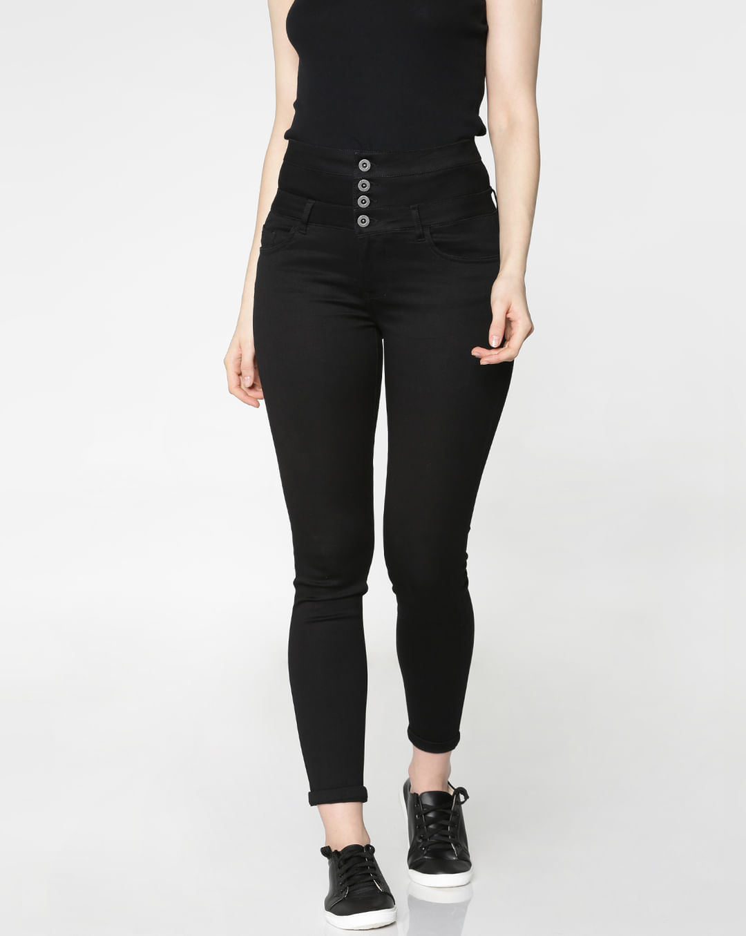 Buy Black High Waist Ankle Length Skinny Fit Jeggings | ONLY | 204065101