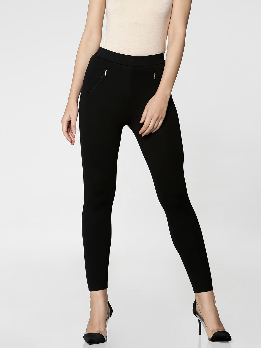 Black Leather-look High Waist Zip Leggings | International Society of  Precision Agriculture