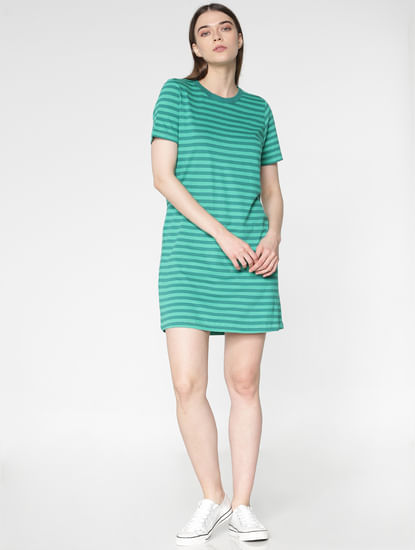 Green Striped Shift Dress