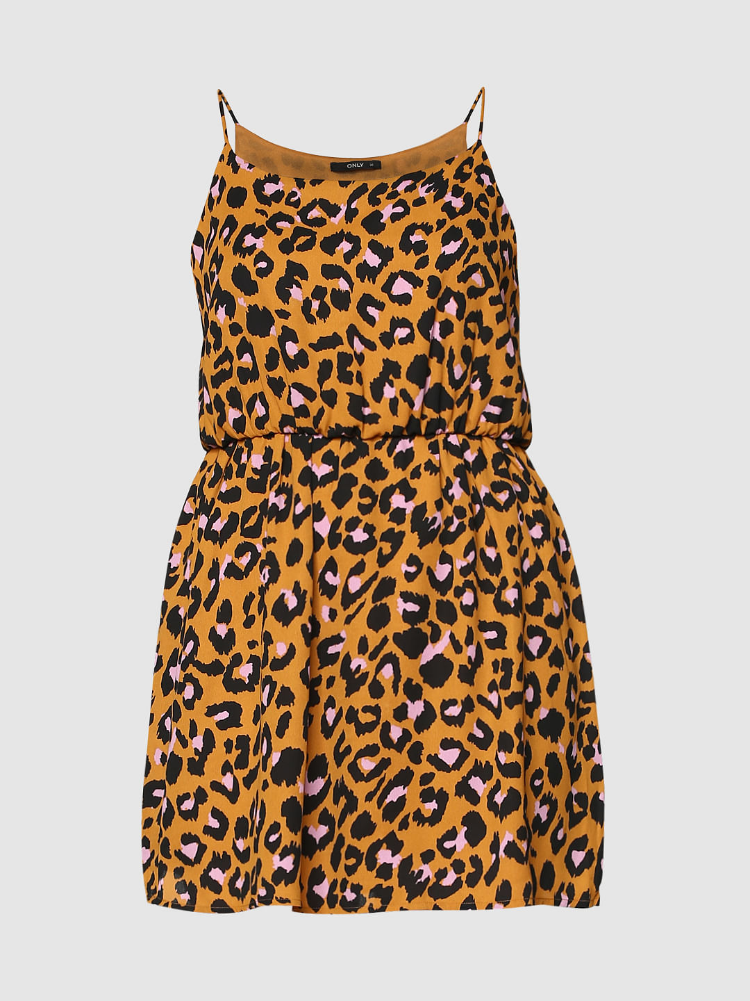 animal print fit and flare dress