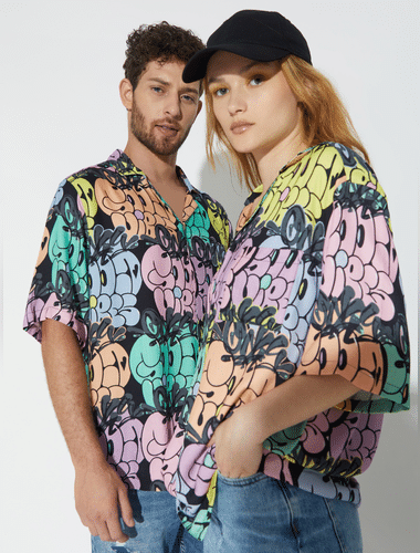 ONLY X ARTVERSE Multi-Coloured Printed Unisex Shirt