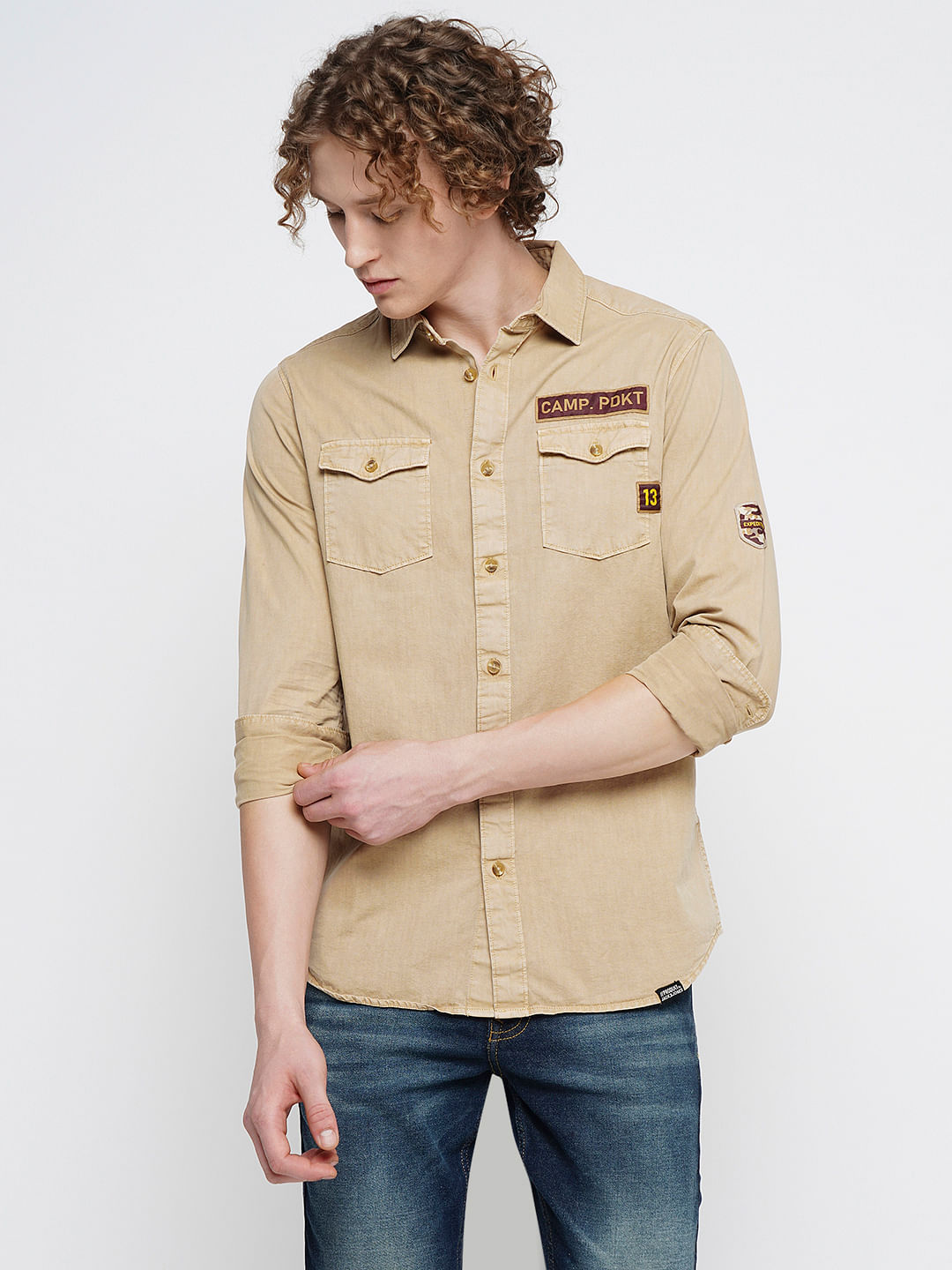 Men's Vintage Brown Leather Shirt w/Conceal Pocket #MSA8672GDN - Jamin  Leather®