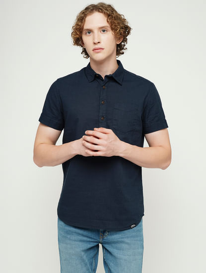 PRODUKT by JACK&JONES Dark Blue Short Sleeves Shirt