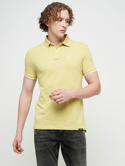 PRODUKT by JACK&JONES Lime Yellow Cotton Polo