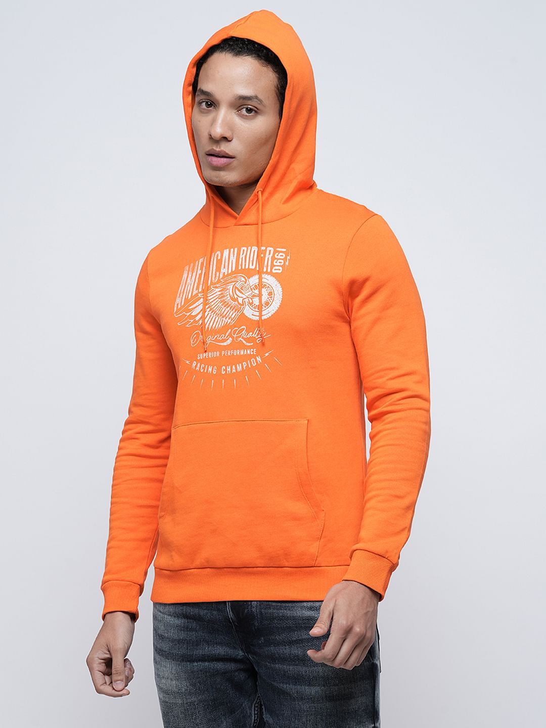 Orange cheap hoodie mens