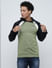 PRODUKT by JACK&JONES Green Colourblocked Hooded Sweatshirt_411652+2