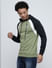 PRODUKT by JACK&JONES Green Colourblocked Hooded Sweatshirt_411652+3