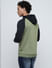 PRODUKT by JACK&JONES Green Colourblocked Hooded Sweatshirt_411652+4