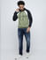PRODUKT by JACK&JONES Green Colourblocked Hooded Sweatshirt_411652+5