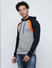 PRODUKT by JACK&JONES Grey Colourblocked Hooded Sweatshirt_411653+3