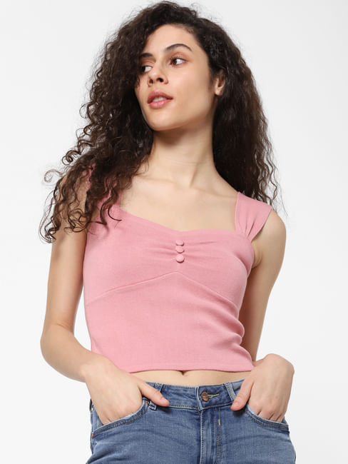 Pink Cropped Top