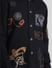 Black Embroidered Oversized Full Sleeves Shirt_415393+6