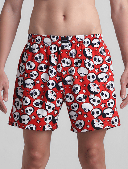 Red Printed Cotton Boxers