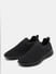 Black Knitted Slip On Sneakers_415458+6