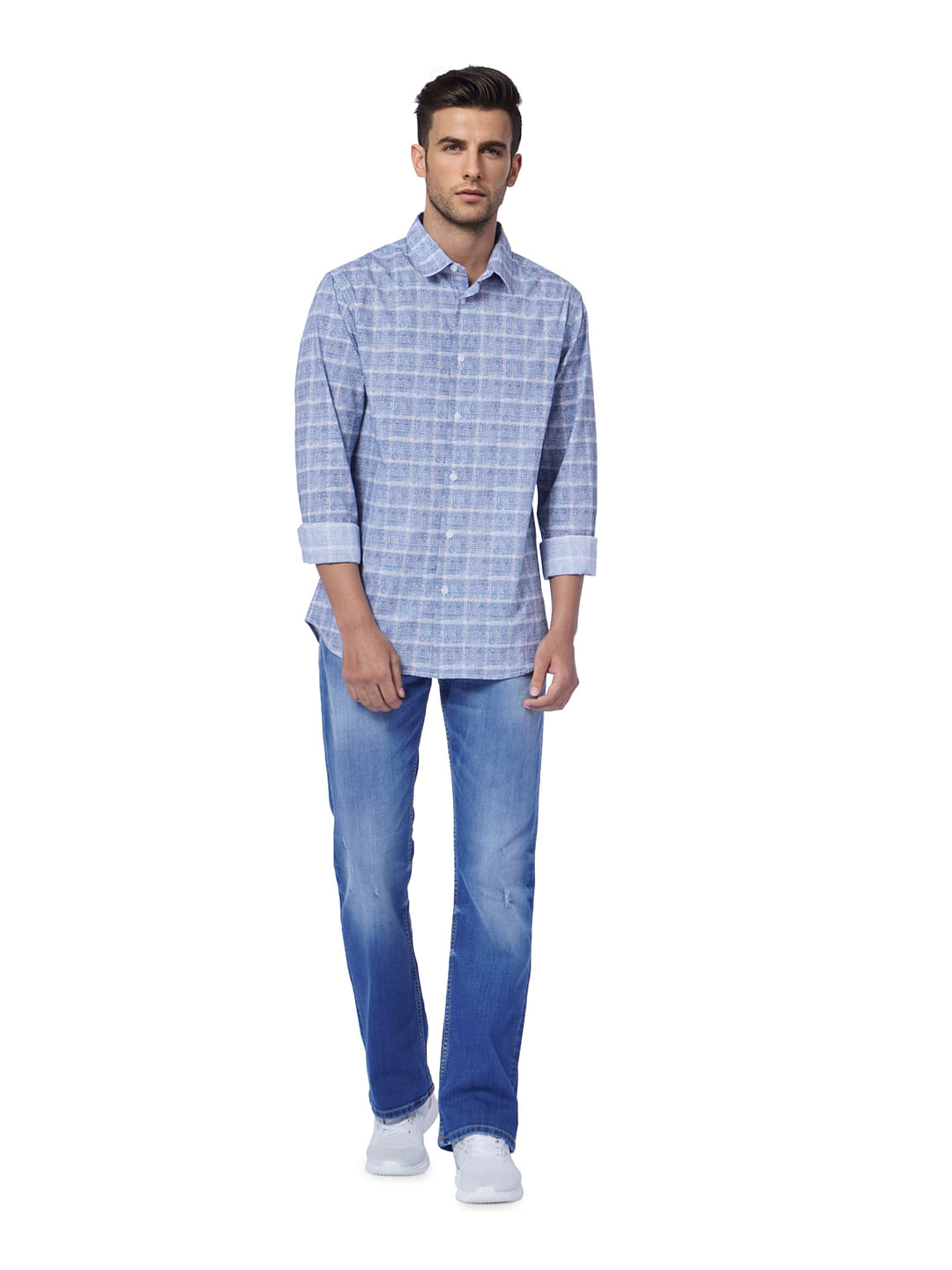 Buy Men Blue Printed Shirt Online in India - Monte Carlo