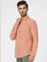 Orange Floral Full Sleeves Shirt_388453+3