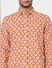 Orange Floral Full Sleeves Shirt_388453+5