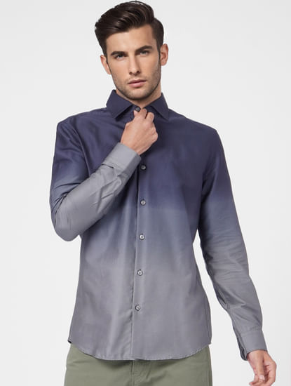 Blue Ombre Full Sleeves Shirt