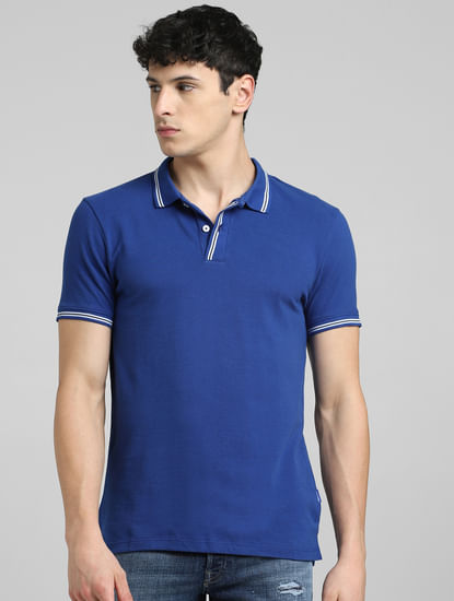 Blue  Polo Neck T-shirt