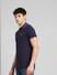Blue Front Zip Polo Neck T-shirt_395578+3