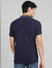 Blue Front Zip Polo Neck T-shirt_395578+4