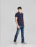 Blue Front Zip Polo Neck T-shirt_395578+6