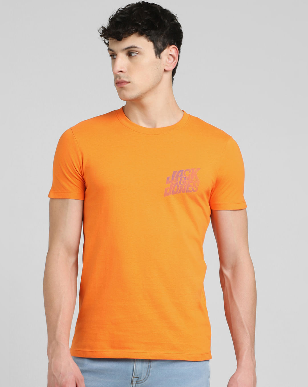 Buy Orange Crew Neck T-shirt for Men