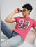 Pink Graphic Print Crew Neck T-shirt_392690+1