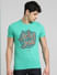 Green Graphic Print Crew Neck T-shirt_393753+2