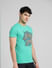 Green Graphic Print Crew Neck T-shirt_393753+3