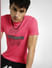 Pink Graphic Print Crew Neck T-shirt_393780+1