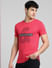 Pink Graphic Print Crew Neck T-shirt_393780+2